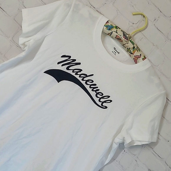 Madewell Casual Cotton Logo Spellout Tee Tshirt Loose Fit Womens Size Medium - Picture 6 of 14